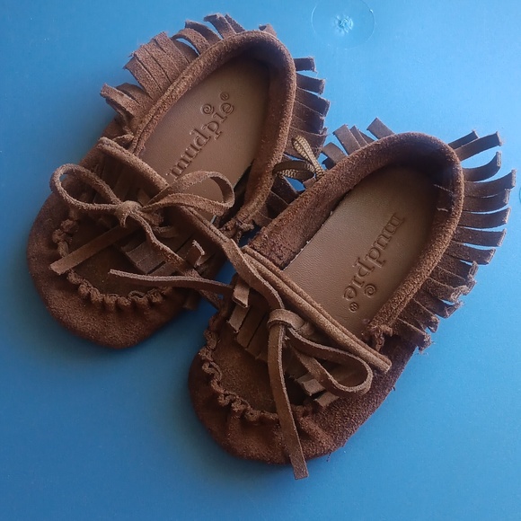 Mud Pie baby soft leather moccasins - Picture 1 of 2